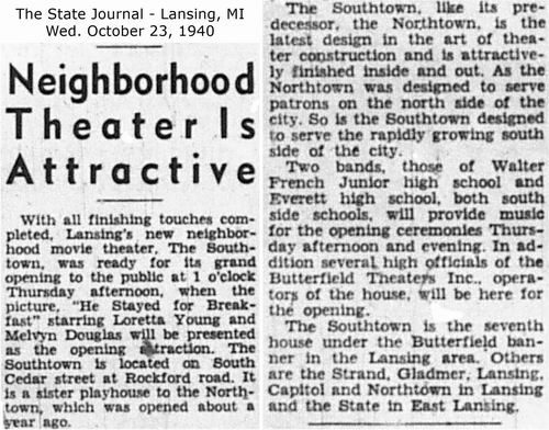 Southtown Theater - 1940-10-23-Southtown-Neighborhood Theater Is Attractive-Opens Thursday-From Timothy Bowman (newer photo)